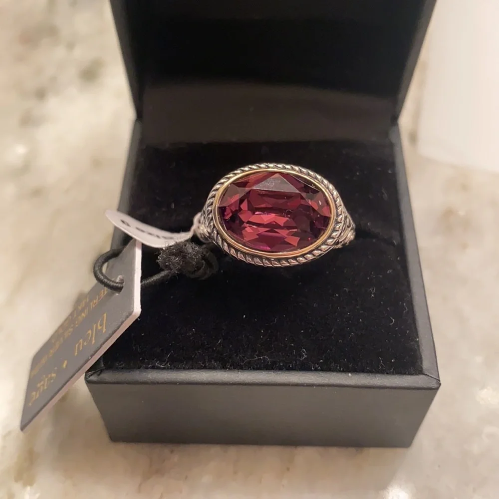 05:08.  Bleu * Sage Sterling Silver & 14K Amethyst Ring